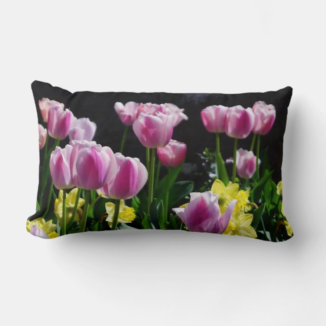 Tulips und Affodien Lendenkissen (Vorderseite)