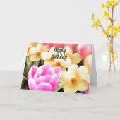 Tulips und Affodis Geburtstag Karte (Gelbe Blume)