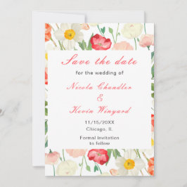 Tulips und Daffodien Frühling Save the Date