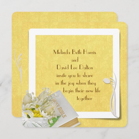 Tulips und Daisies Einladung (Vorne/Hinten)