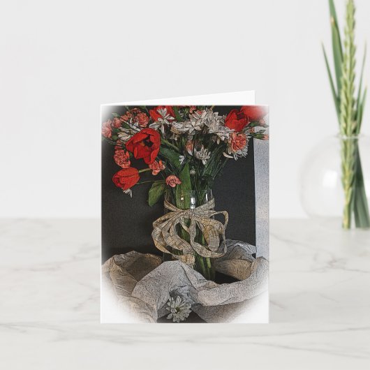 Tulips und Daisies Karte (Vorderseite)