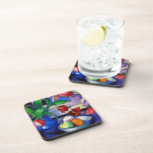 Tulips und Fruchtfleisch Untersetzer Set von 6 (Rechte Seite)