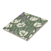 Tulips und Lavendel auf grün Fliese (Seite)