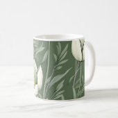 Tulips und Lavendel auf grün Kaffeetasse (VorderseiteRechts)