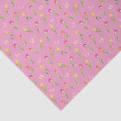 Tulips und Schmetterlinge rosa Muster Seidenpapier (Ausschnitt)