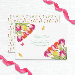 Tulips und Schmetterlinge Weißes Brautparty Begleitkarte