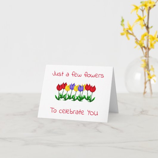 ***TULIPS UND SPEZIELLE WÜNSCHE*** FÜR IHREN GEBUR KARTE (Gelbe Blume)