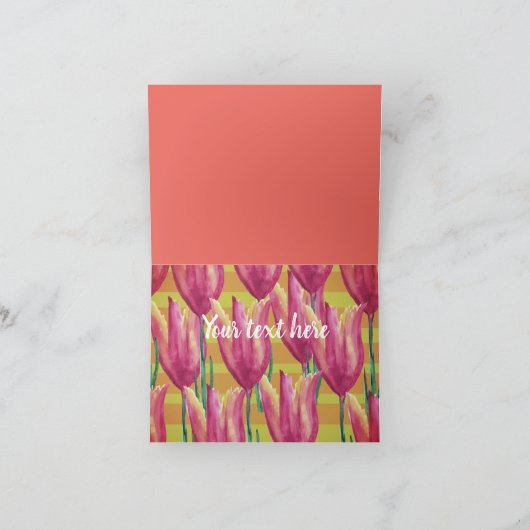 Tulips und Streifen Danke, Karte (Innenseite)
