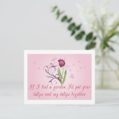 Tulips Valentine Postkarte (Stehend Vorderseite)