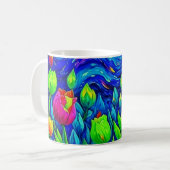 Tulips Van Gogh Style Kaffeetasse (Vorderseite Links)
