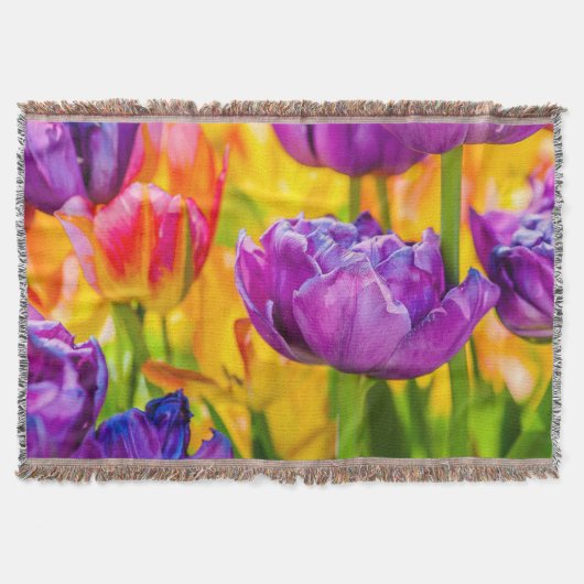 Tulips verzaubern Deep Pink Decke (Vorderseite)