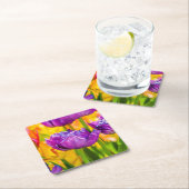 Tulips verzaubern Deep Pink Rechteckiger Pappuntersetzer (Vor Ort)