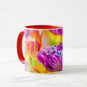 Tulips verzaubern Deep Pink Tasse (Vorderseite Links)