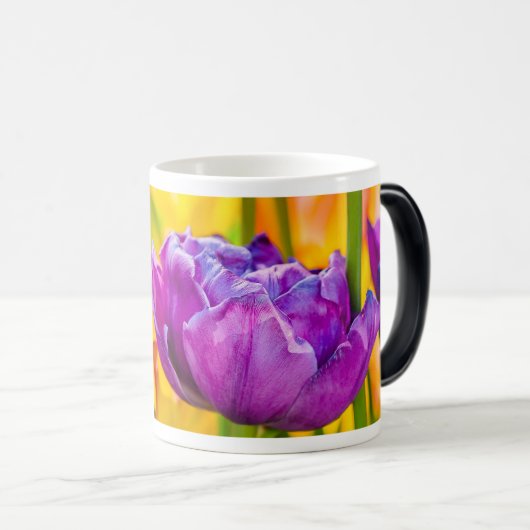 Tulips verzaubern Deep Pink Verwandlungstasse (VorderseiteRechts)