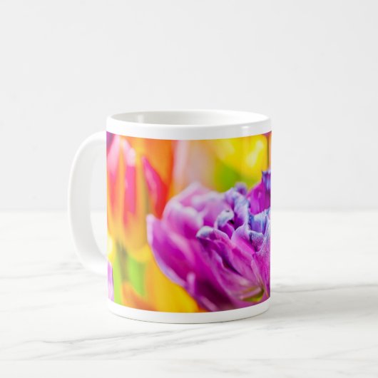 Tulips verzaubern Dunkelrosa Kaffeetasse (Vorderseite Links)