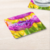Tulips verzaubern Dunkelrosa Rechteckiger Pappuntersetzer (angewinkelt)