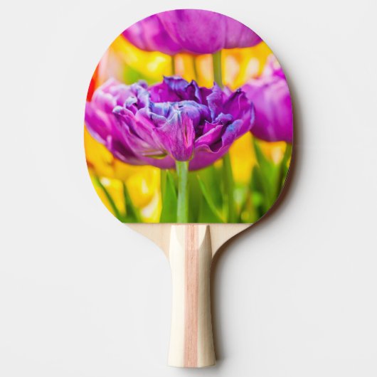 Tulips verzaubern Dunkelrosa Tischtennis Schläger (Rückseite)