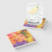 Tulips-Verzauberung Steinuntersetzer (Seitenansicht)