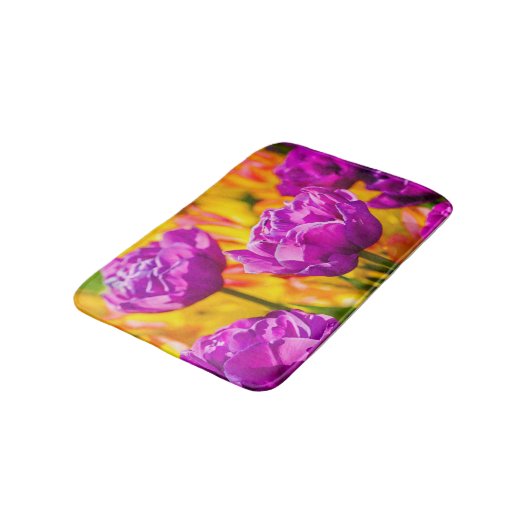 Tulips Verzauberung Violet Badematte (Schrägansicht)
