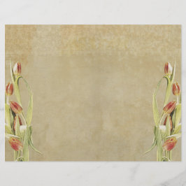 Tulips Vintag Journal Page Scrapbook Page