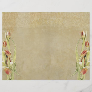 Tulips Vintag Journal Page Scrapbook Page