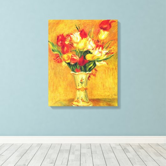 Tulips von Pierre Renoir, Vintager Impressionismus Leinwanddruck (Insitu (Holzboden))