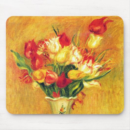 Tulips von Pierre Renoir, Vintager Impressionismus Mousepad (Vorne)