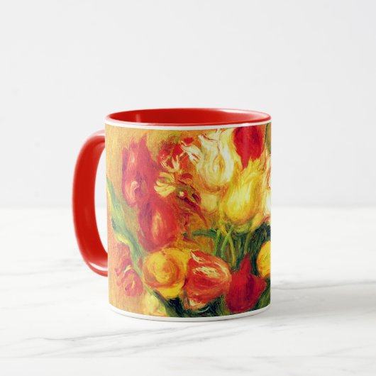 Tulips von Pierre Renoir, Vintager Impressionismus Tasse (Vorderseite Links)