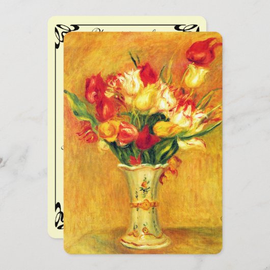 Tulips von Pierre Renoir, Vintages Brautparty Einladung (Vorne/Hinten)