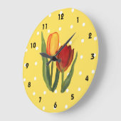 Tulips Wall Clock Große Wanduhr (Winkel)