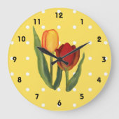 Tulips Wall Clock Große Wanduhr (Vorderseite)