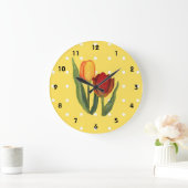 Tulips Wall Clock Große Wanduhr (Zuhause)