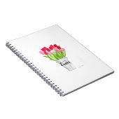 Tulips Wasserfarbe Floral Happy Osterfeier Rosa el Notizblock (Rechte Seite)