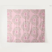 Tulips weißer rosa monogramm Hochzeitskugel Wandteppich (Vorderseite (Horizontal))