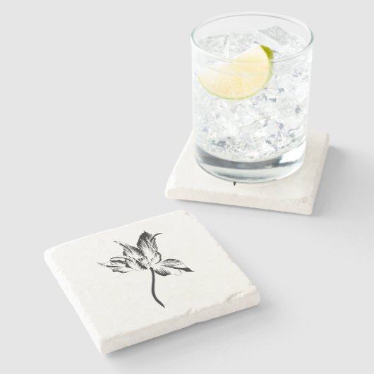 Tulips Zeile Blume Abbildung. Steinuntersetzer (Seitenansicht)