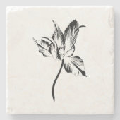 Tulips Zeile Blume Abbildung. Steinuntersetzer (Vorderseite)