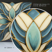Tulips zu Blue Symmetric Art Nouveau Keramik Tile Fliese
