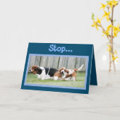 Tulissen auf lustig nur weil Karte mit Basset-Hund (Gelbe Blume)