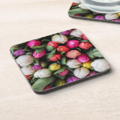 Tulissen Farbige Blume Osterfrühling Getränkeuntersetzer (Linke Seite)