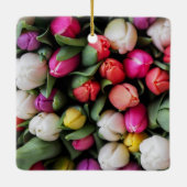 Tulissen Farbige Blume Osterfrühling Keramikornament (Rückseite)