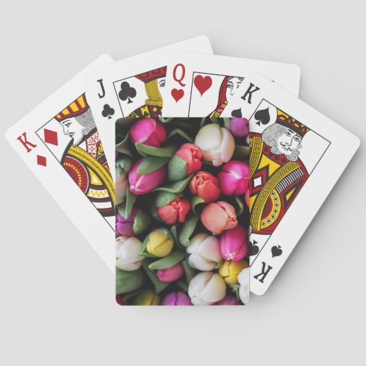 Tulissen Farbige Blume Osterfrühling Spielkarten (Rückseite)