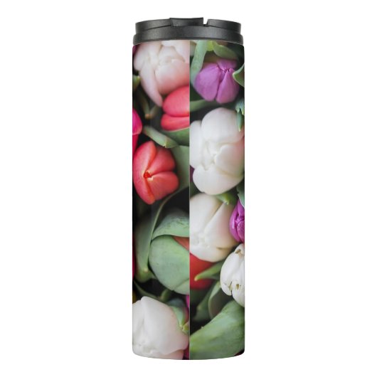 Tulissen Farbige Blume Osterfrühling Thermosbecher (Rückseite)