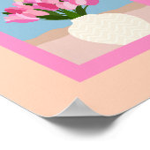 Tulissen in orangefarbenen Orangen- und Blütenblät Poster (Ecke)