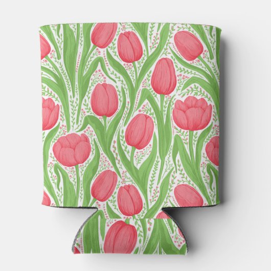 Tulissen in Rot und Grün Dosenkühler (Rückseite)