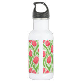 Tulissen in Rot und Grün Edelstahlflasche (Rückseite)