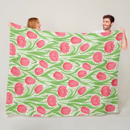 Tulissen in Rot und Grün Fleecedecke (Beispiel)