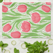 Tulissen in Rot und Grün Geschirrtuch (Gefaltet)