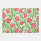 Tulissen in Rot und Grün Geschirrtuch (Horizontal)