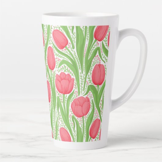 Tulissen in Rot und Grün Milchtasse (Rechts)