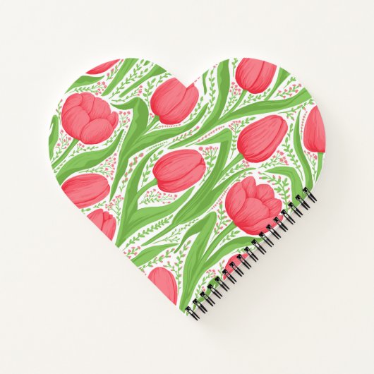 Tulissen in Rot und Grün Notizblock (Rückseite)